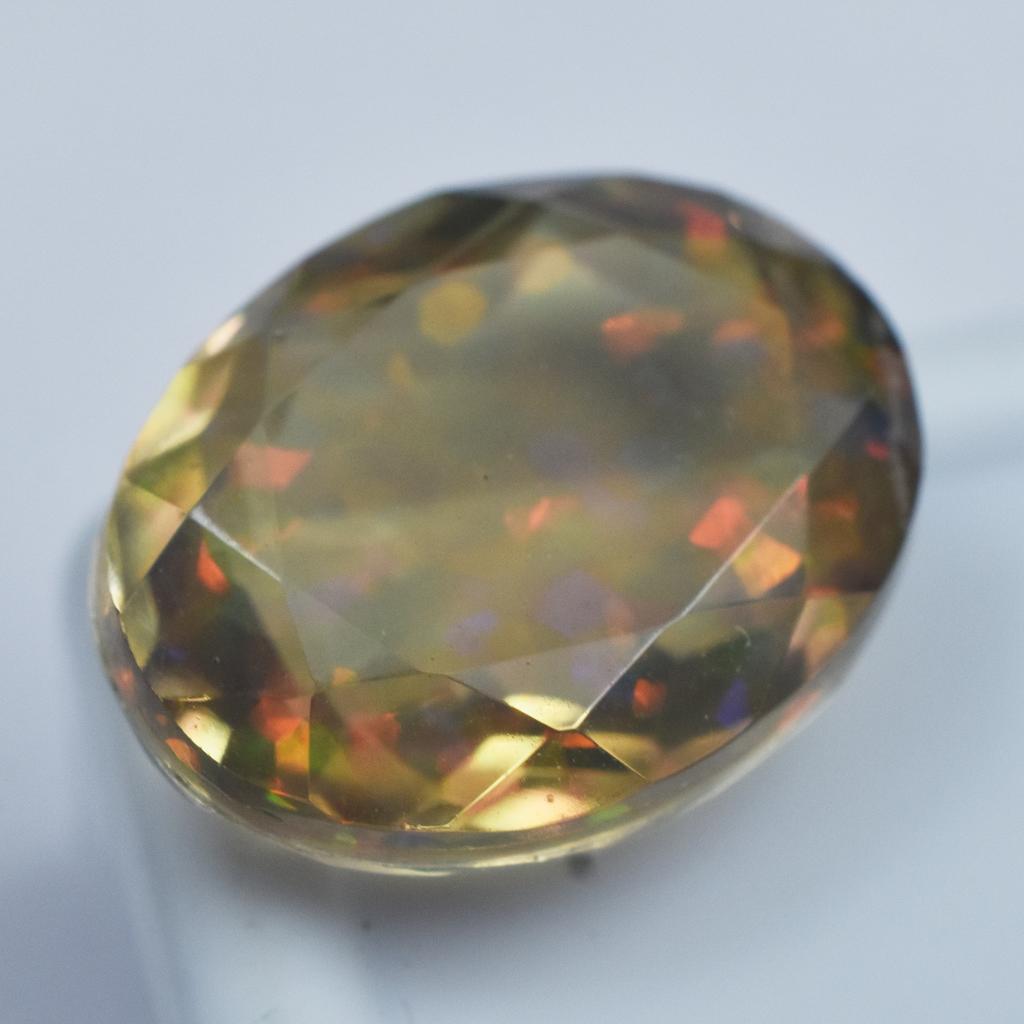 Lab-Created Opal Loose Gemstone Oval Cut Ethiopian Multi-Color 8.60 ct October Birthday Birthstone