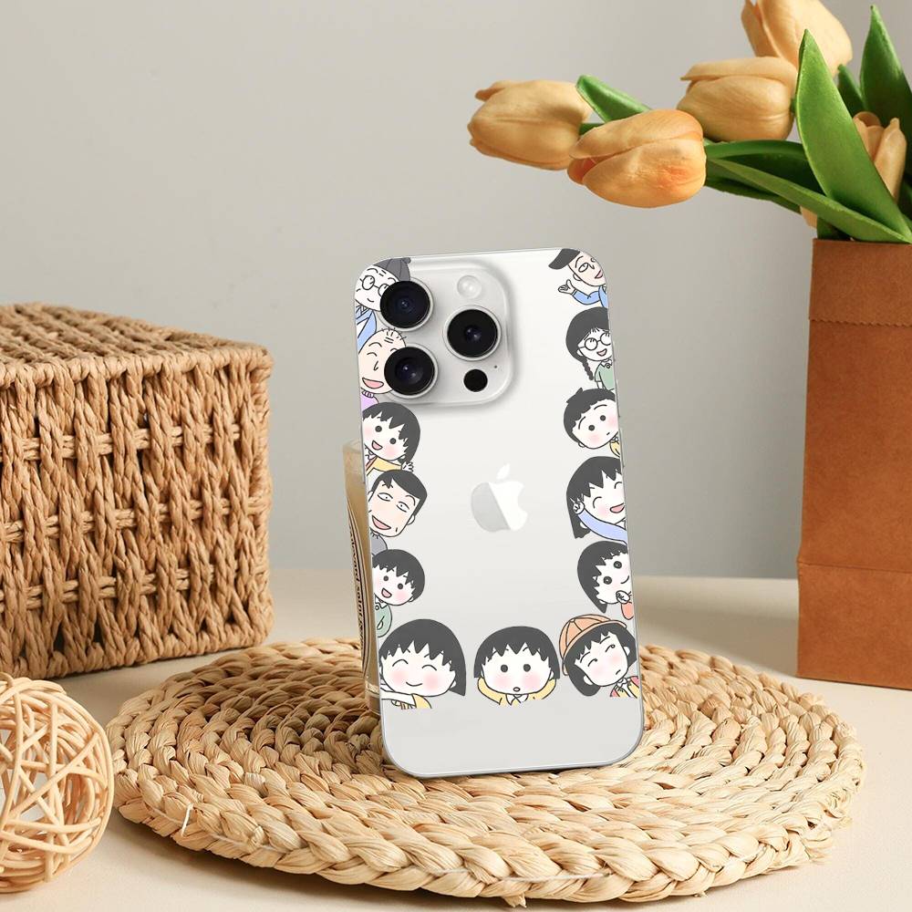 C-Chibi Cute M-Maruko-chan-S Phone Case For IPhone 17 16 15 12 11 Pro Max 14 Plus 13 Mini Clear Cover Soft Funda