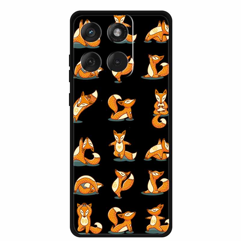 For Motorola G67 Power 5G 2025 Case Shockproof Soft Black Silicone Cute Cat Coque For Moto G67 Power Case 6.7" Cartoon Bumper