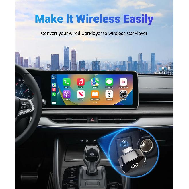 2026 New 2in1 Wired To Wireless CarPlay Adapter, Android Auto Dongle, High-Quality Car Accessory Smart Box 5GHz WiFi Type-C/USB