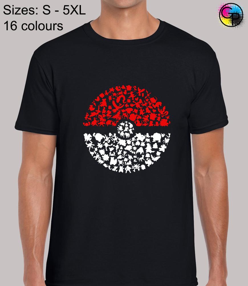 

Gotta Catch Em All Pocket monster inspired Novelty Regular Fit T-Shirt for Men 2XL