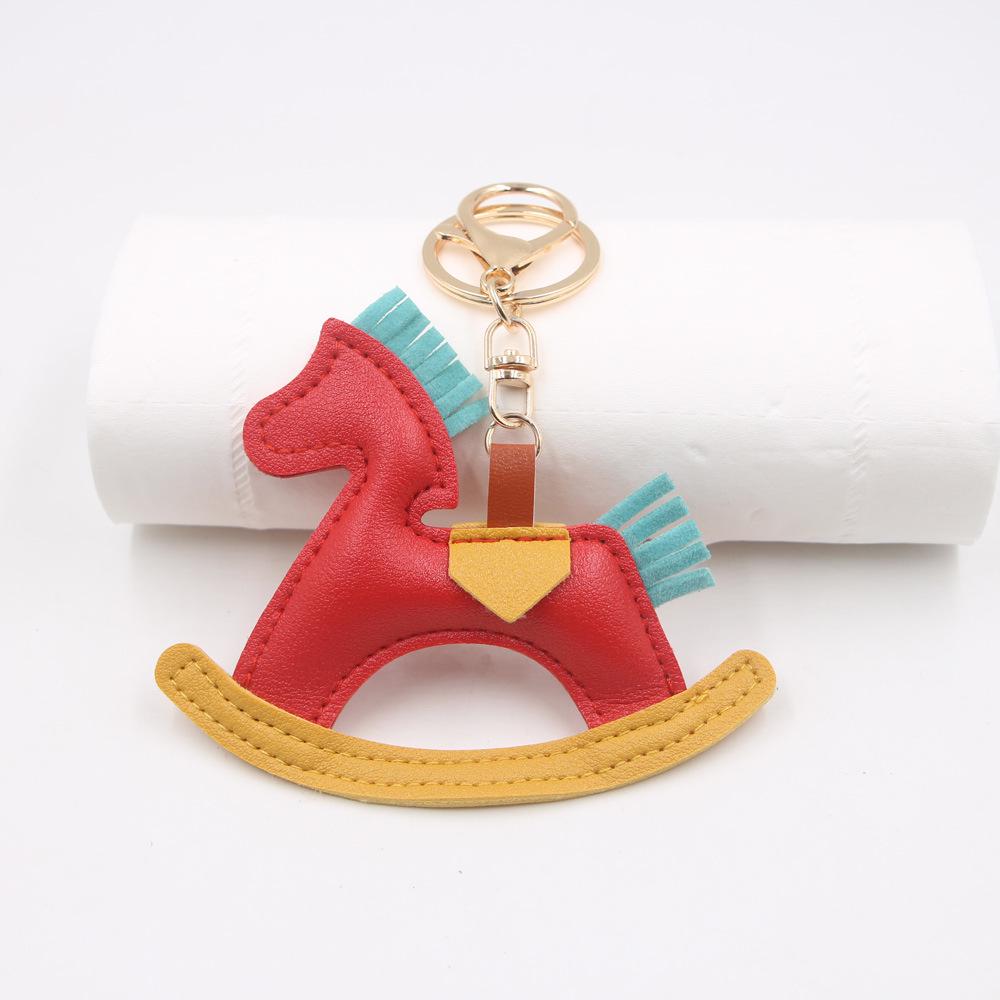 Creative Rocking Horse Boutique Pendant: Carousel Cotton Pony Keychain & Jewelry Chain