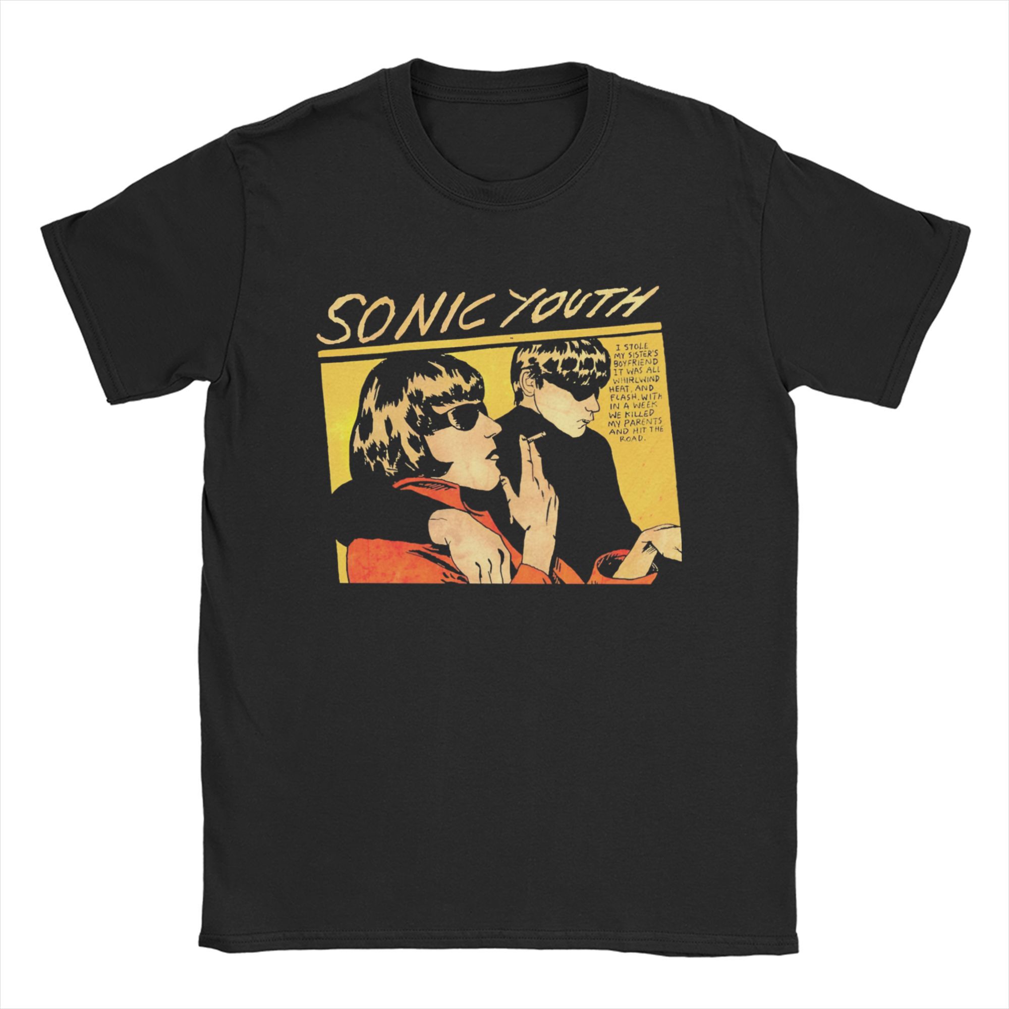 XIXI Fashion Mannen Sonic Youth Rockband T-shirt Katoenen Tops Nieuwigheid Korte Mouw Ronde Hals T-shirt Grote Maten T-shirt M