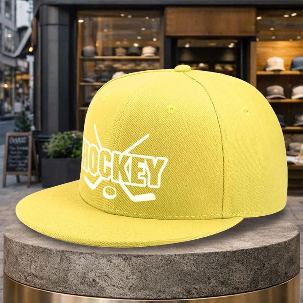 Hockey Sticks Graphic Flat Brim Snapback Cap Unisex Adjustable Outdoor Sports Baseball Hat