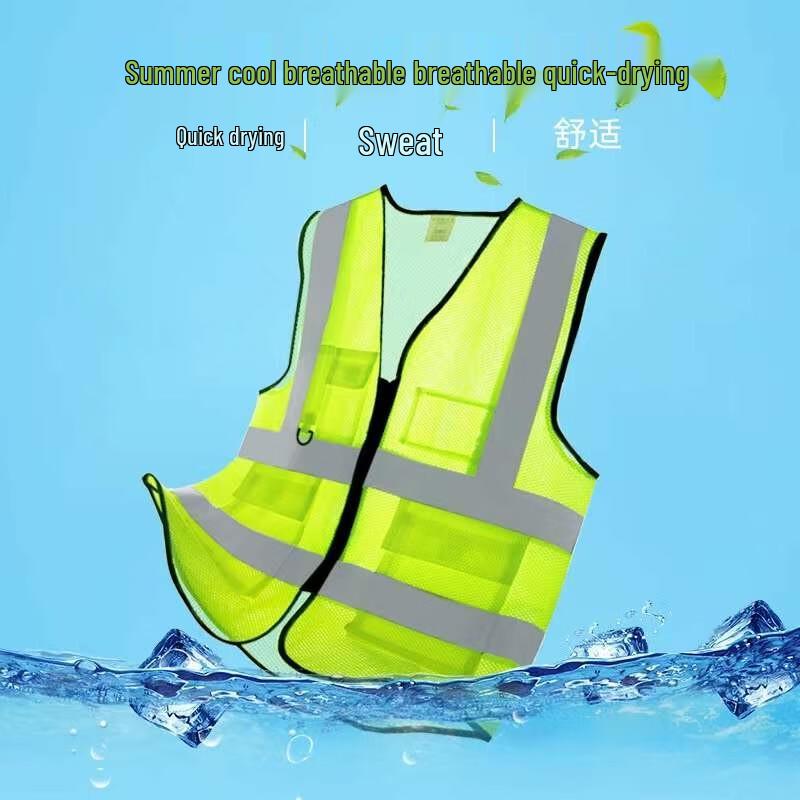 High-Visibility Multi-Pocket Reflective Mesh Work Vest One Size