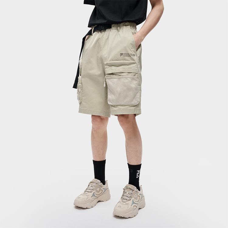 Fila Fusion Street Series Straight Loose Fit Five-Point Shorts Men Shorts Stone-Gray T11M321806F-GY