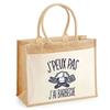 Beach Bag - PLANETEE - Jute with Pocket Barbecue I Can't - Cotton - 43 X 33 Cm - Multicolored