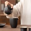Black Pottery Covered Bowl Kung Fu Tea Set Sancai Covered Bowl Teacup Single High-grade Anti-scalding Ceramic Tea Set Household Tea Bowl