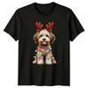 Dog In Christmas Lights Reindeer Antlers Holidays Unisexs TShirt Unisex Tee Graphic