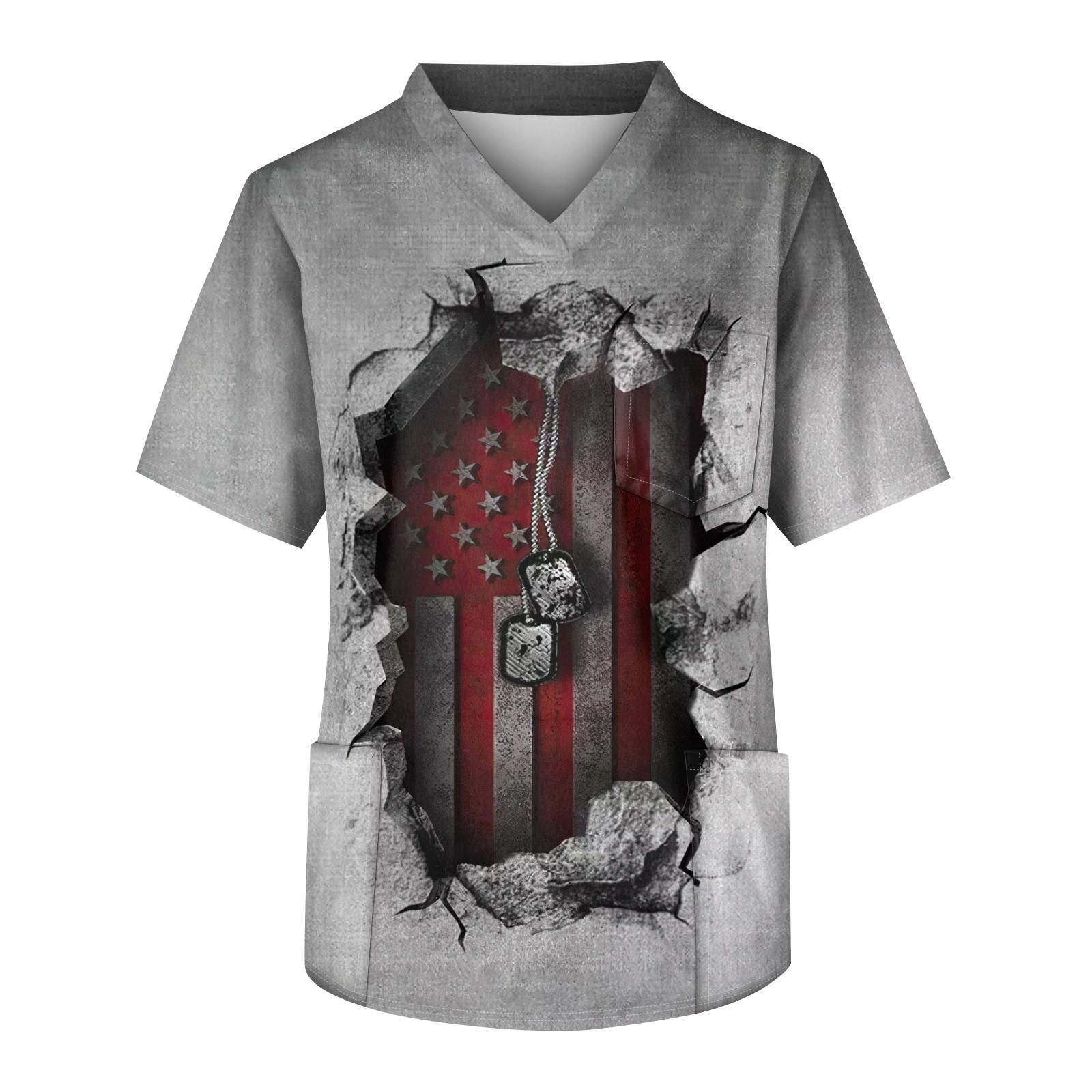 

Чоловіча нагрудна кишеня з принтом і V-подібним вирізом з короткими рукавами XXL