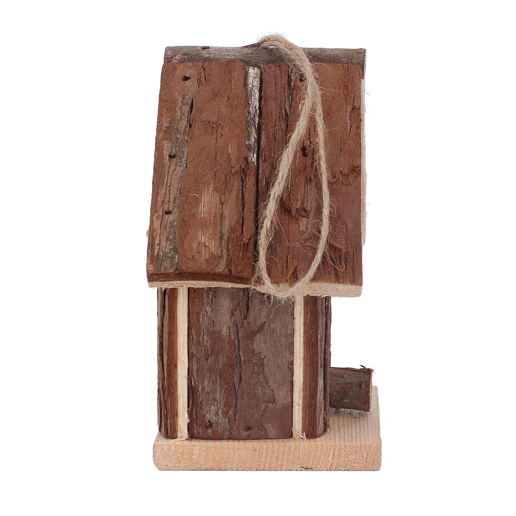 Wooden Bird House Hanging Retro Style Fir Wood Birdhouse for Outdoor Garden Porch Home Office Decoration