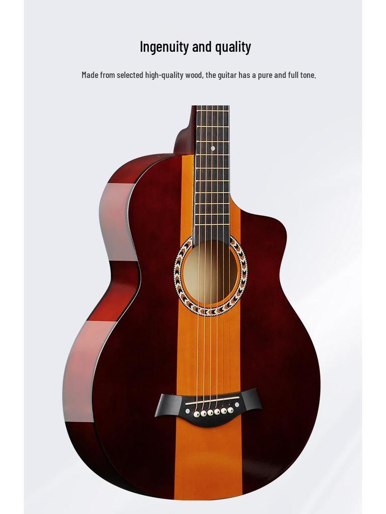 38-Inch Gradient Acoustic Wooden Guitar for Beginners