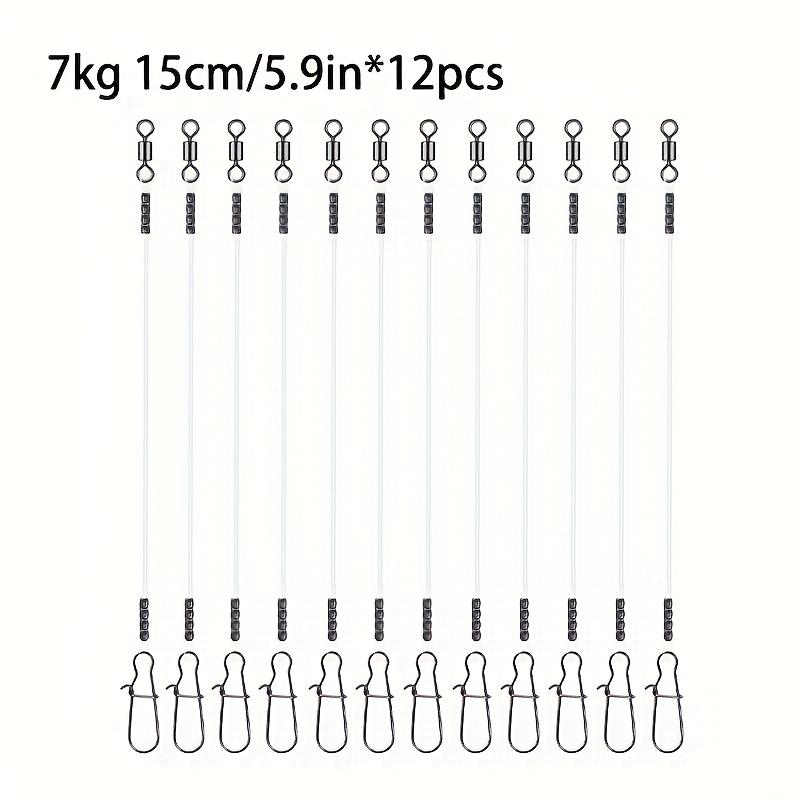 

10PCS Fluorocarbon Fishing Leaders,Equipped with High-Speed 360° Rotating Swivels Saltwater & Freshwater Fishing for Pike Bass