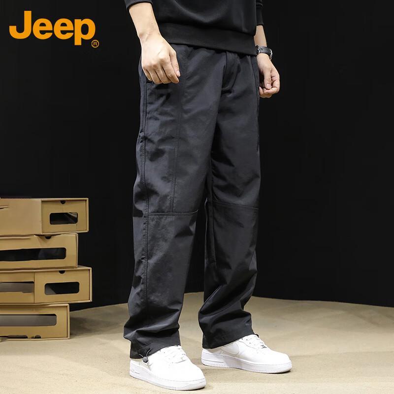 Jeep Men's Spring Autumn Cargo Straight-Leg Pants