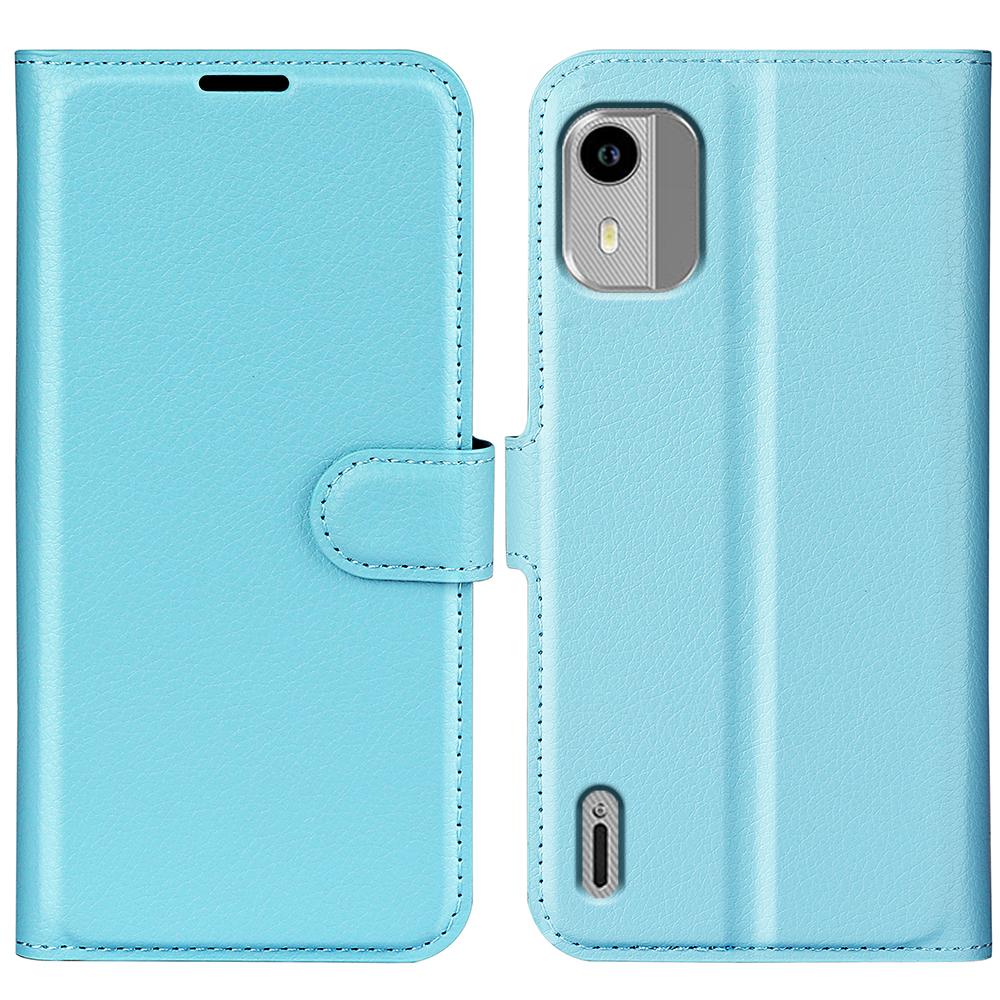 For Nokia C12 4G/C12 Pro/C12 Plus Wallet Litchi Texture Phone Case Anti-Scratch Stand PU Leather Protective Cover