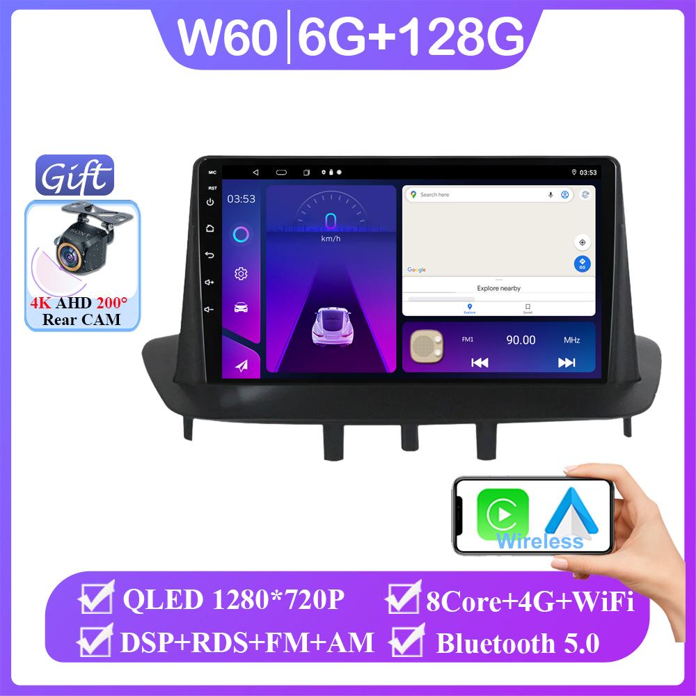 Car Radio Multimedia Play For Renault Megane 3 Fluence Samsung SM3 2008 - 2014 Android 14 Wireless Carplay DSP 48EQ No 2 Din DVD