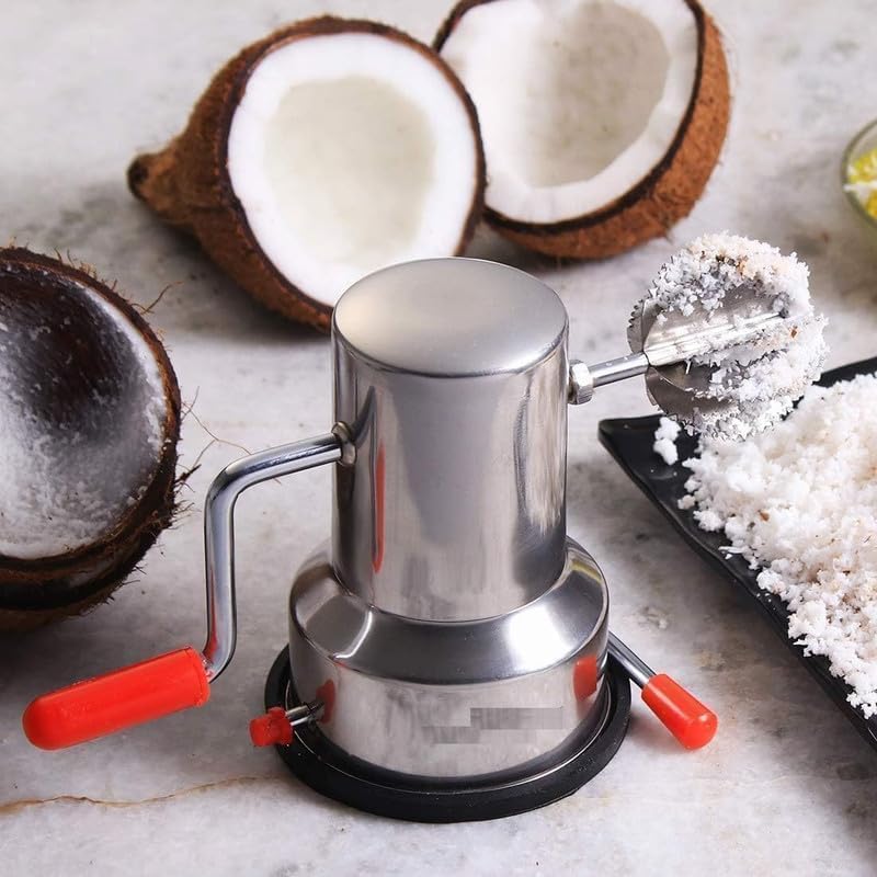 TreegoArt Ultima Macchina Manuale a Rullo in Acciaio Inossidabile per Grattugiare Cocco con Base a Ventosa per Utensile da Cucina - Confezione da 1