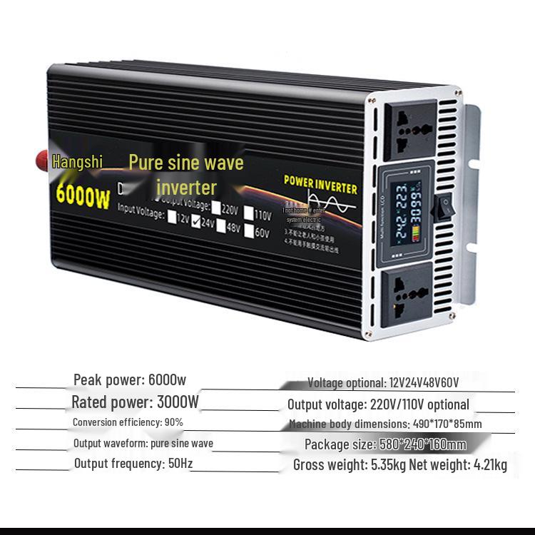 High Power Pure Sine Wave Inverter: 12V/24V/48V/60V to 220V for Car, Home, Solar