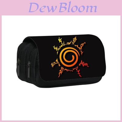 Naruto Cartoon Pattern Double Layer Flip Cover Stationery Storage Bag For Students And Collectors