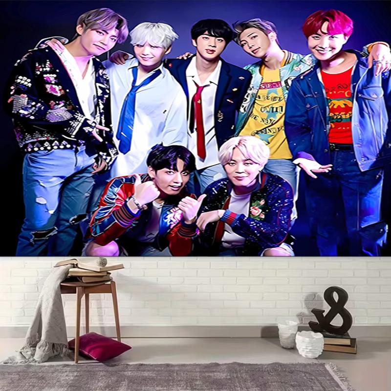 1pc Kpop BTS1 Tapestry, Living Room, Bedroom, Office, Party Decor, Ideal Festive Gift