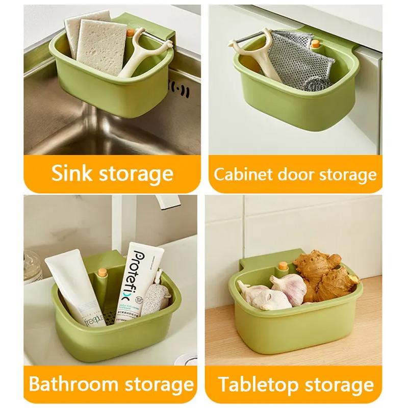 1pcs Kitchen sink filter basket, sink washing basin anti leak filter basin, one click press type grid drain storage rack