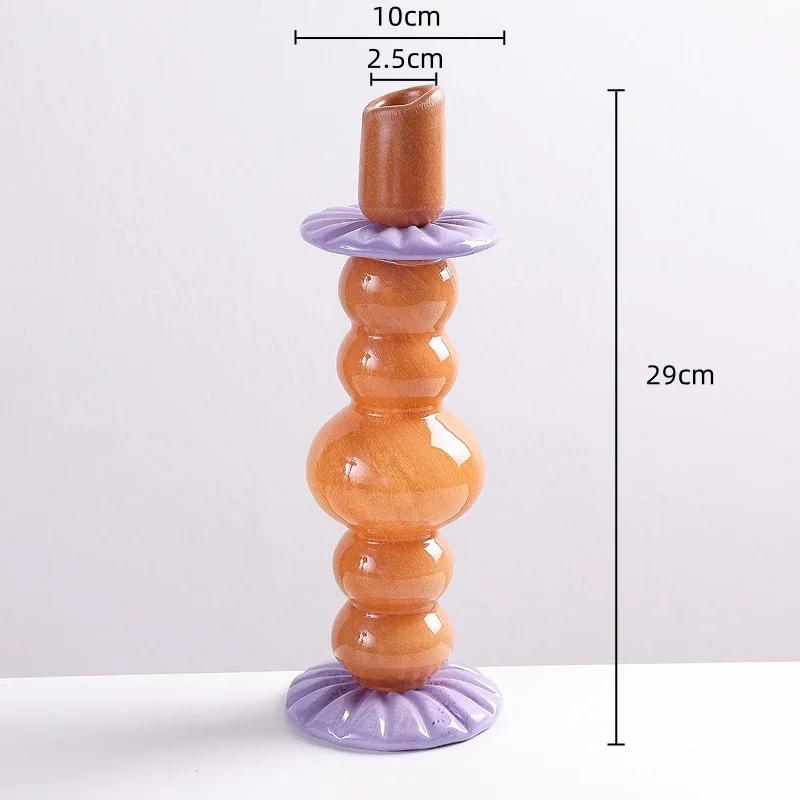 Creative Glass Candlestick Creative Geometric Colored