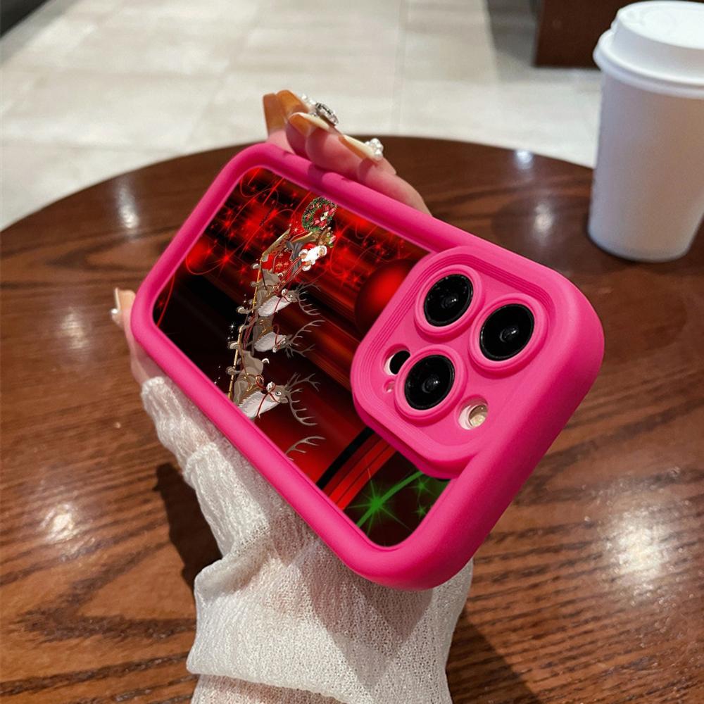 N105 Christmas Happy New Year Art Soft Angel Eyes Phone Cases for iPhone 16 15 14 13 11 Pro Max 8 7 6s Plus 12 Mini XR XS Max SE Shockproof Cover