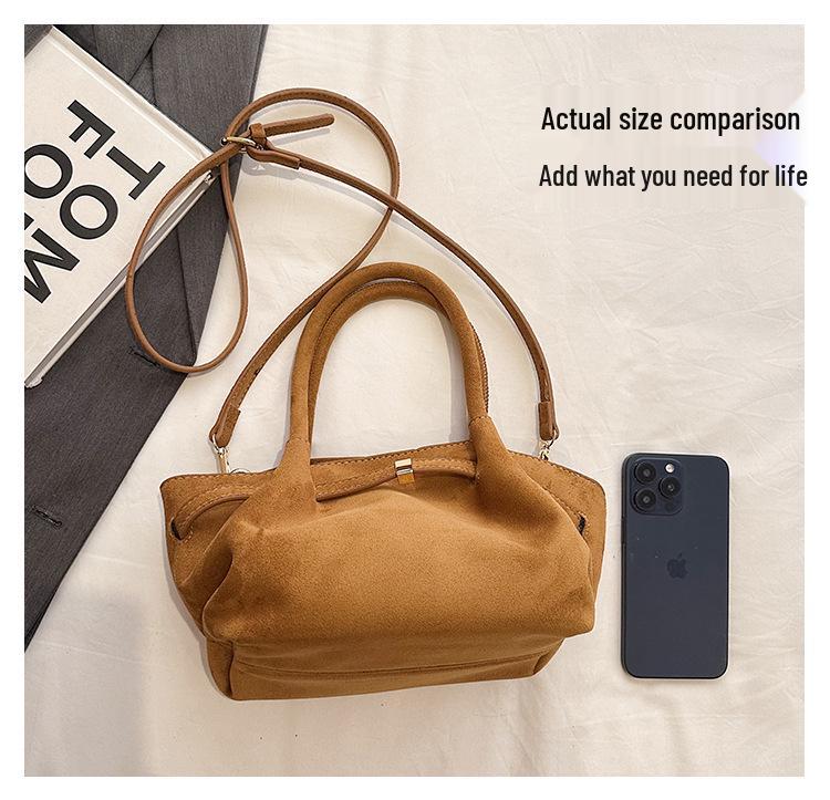 Women's Frosted Velvet Tote: 2025 Crossbody Commuter Handbag