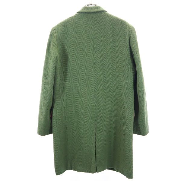 Paul Smith Wool Blend Herringbone Coat 40 Khaki Women Used