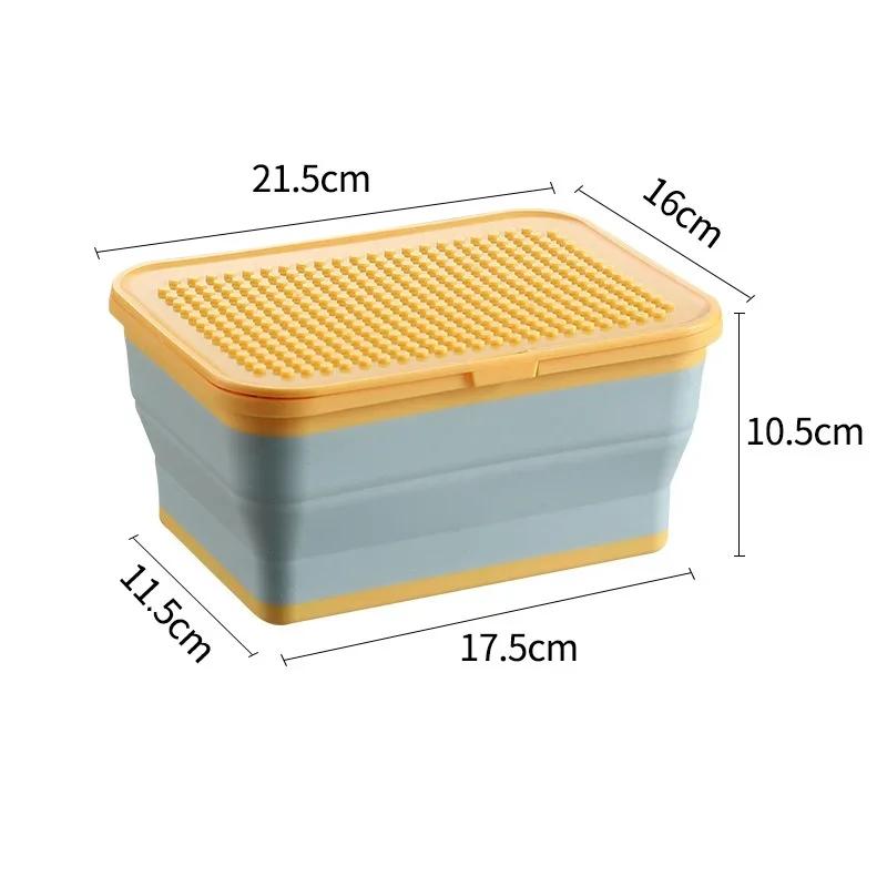 

Building Block Storage Box Folding Toy Holder Large Capacity Plastic Jigsaw Puzzle Storage Container Kidroom Kid Toy Organizer жёлтый