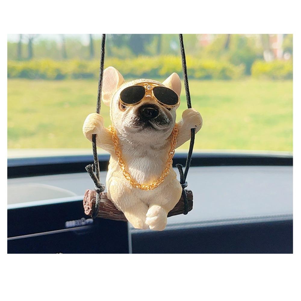 Bulldog Car Pendant Rearview Mirror Car Pendant Car Pendant Car Pendant Cute Puppy Small Fresh