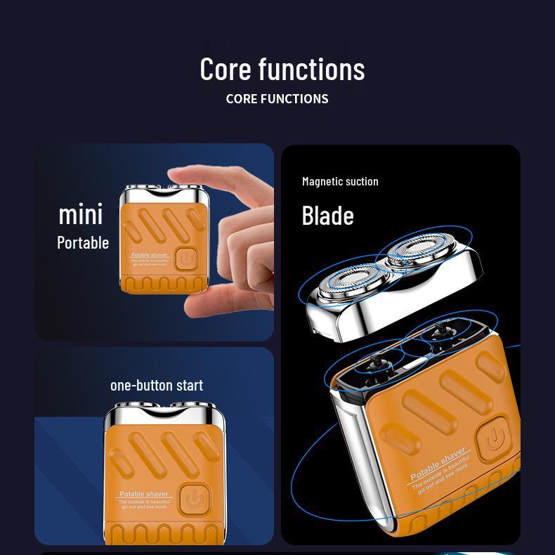 Portable Electric Beard Shaver: Mini Super Clean Razor for Men