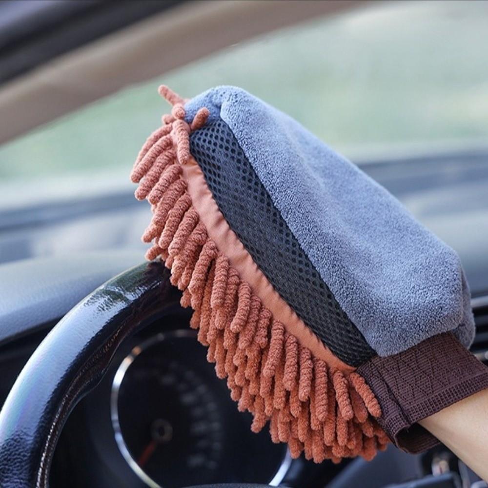 Soft Cleaning Glove Anti-scratch Car Wax Detailing Brush New Car Wash Glove  Car Supplies