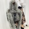 Women Luxury Faux Fur Leather Tote Bag Large Capacity Shoulder Crossbody Handbag
