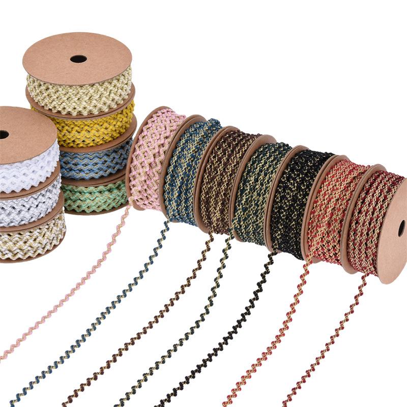 New scallion silk wavy webbing, handmade hairpin ribbon, clothing accessories, hats, scarves, decorative lace