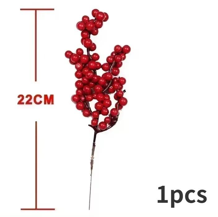 Artificial Berries Christmas Decoration Red Berry Branches for Xmas Tree Party Home Table Ornaments Red Fruit Wreath DIY Gift