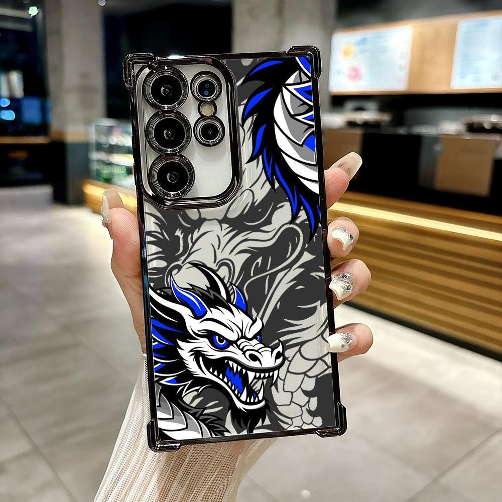 Fashion Dragon Tattoo Art Funda For Samsung S26Ultra Phone Case For Galaxy S25 FE S26 S24 S23 S22 S21 Ultra S20 Plus Clear Cover