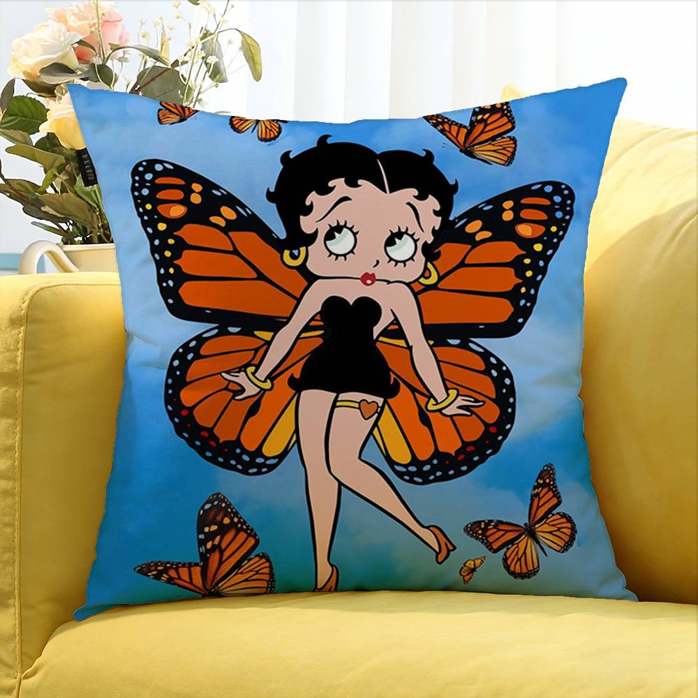 Anime Cute B-Betty Boop World Various Sizes Square Pillow Case For Car Home Bedchamber Decor