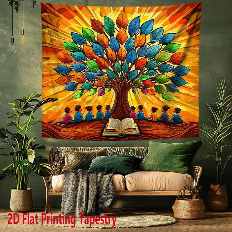 Knowledge Tree Design Digital printing polyester wall tapestry suitable for use in living rooms bedrooms offices bars party