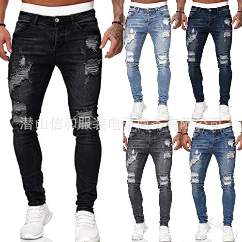 Petit de Français Used-Jeans, Herren Plus Size Denim-Hose, Gerade Serie, Slim Fit, Beliebte Marke, D-14 (Blau, 06 XXXL)