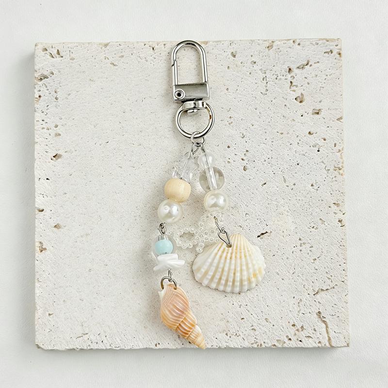 

Fashion Shell Pearl Bag Pendant Keychain Ocean Style Conch Mobile Phone Lanyard Car Key Jewellery Women s Backpack Accessories