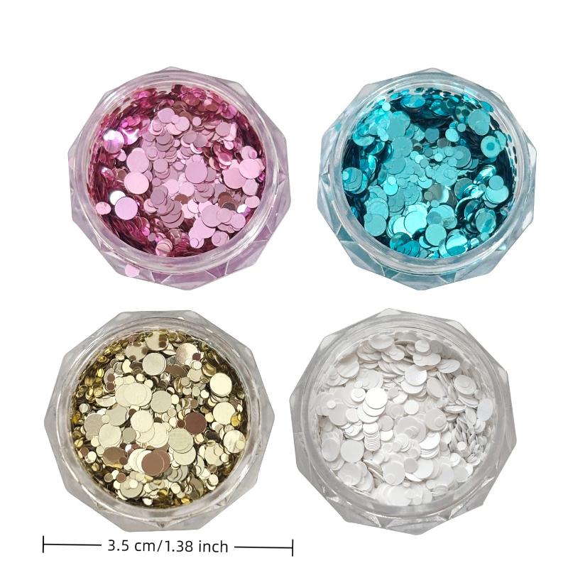 Colorful Sparkling Mini Round Nail Glitter Sequins Wave Point Design Nail Charms Manicure Decor Accessories Nail Art Supplies