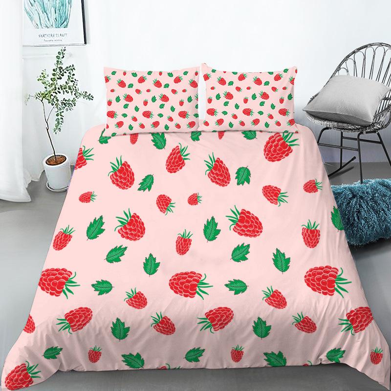 Fruit Bedding Collection Full Queen Size For Kids Adults Lemon Watermelon Print Duvet Cover Collection Quilt Cover Pillowcases Bedroom Decor