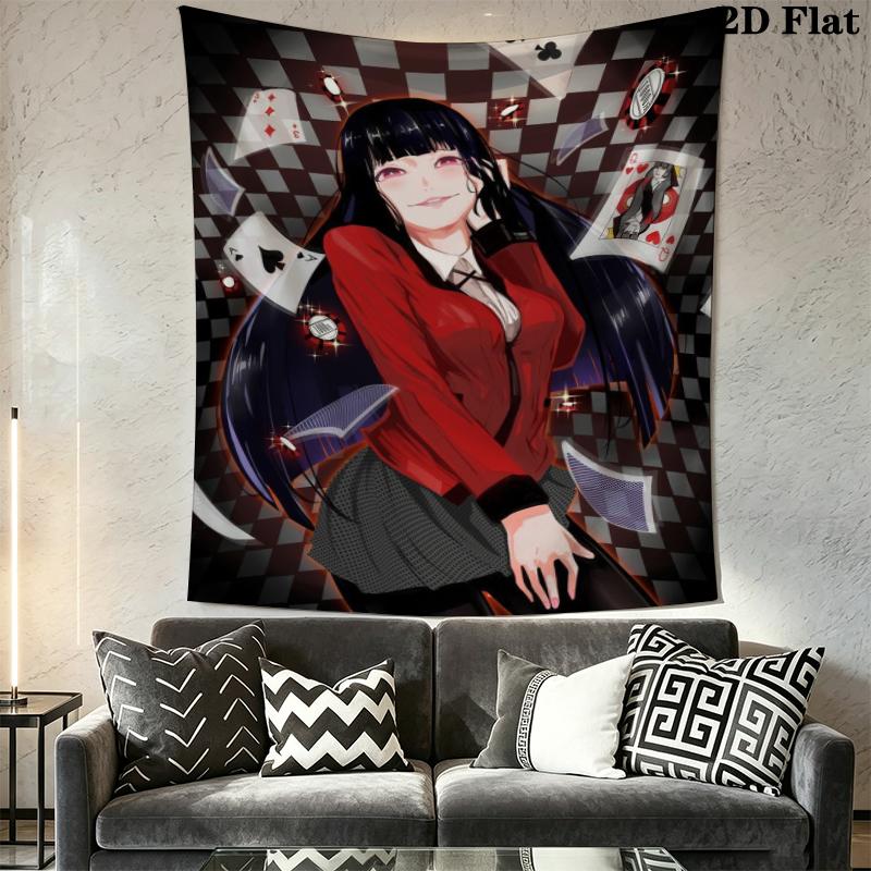 Kakegurui Wall Tapestry Aesthetic Wall Hanging Printed Fabric Blanket Decorative Tapestries for Bedroom Living Room Home Decor