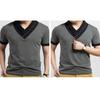 Men Color Splicing Short Sleeve Casual T Shirt