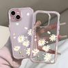 Fresh Daisy Floral Pattern Clear Phone Case For iPhone 11 12 13 14 15 16 17 Pro Max Air 14 15 Plus 2 In 1 Candy Color Soft Cover
