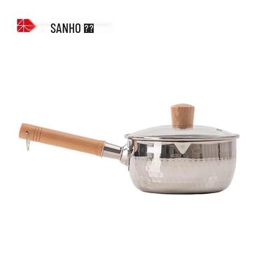 SANHO 304 Stainless Steel Japanese Yukihira Pot with Lid