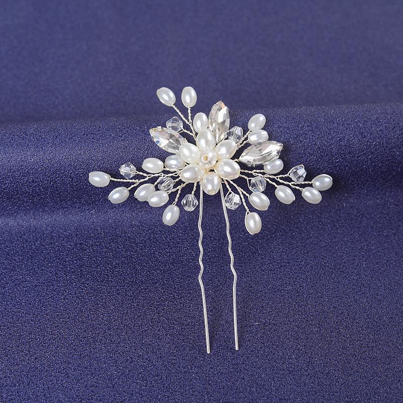 Silver Color Trendy Crystal Hair Pin For Women Party Pearl Hair Clip Pin Bridal Wedding Hair Accessories Jewelry Hairpin Gift