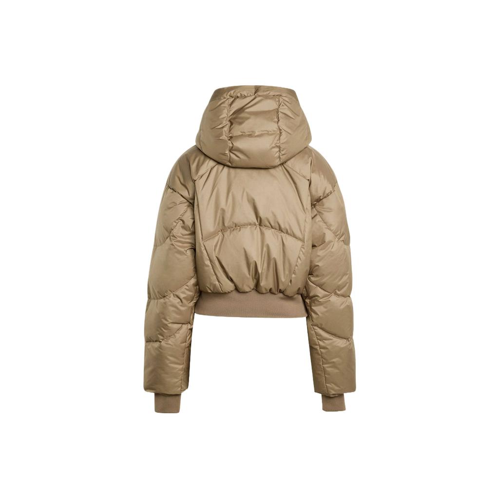 Adidas X Stella McCartney Cropped Padded Winter Jacket Brown Moss Women Outerwear JM3652