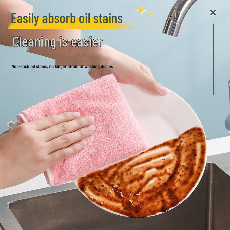 Absorbent & Lint-Free Kitchen Dishcloth: Non-Greasy Cleaning Towel for Glass & Tables